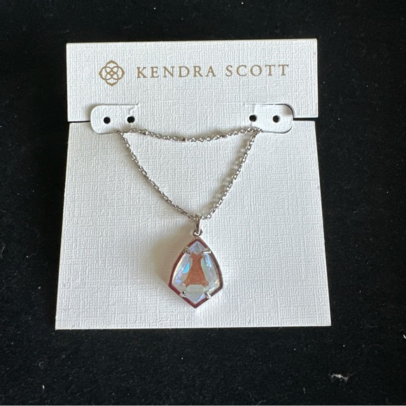 SGOMBERO! Collana Kendra Scott Cory In Vetro Dicroico Argento Placcato Rodio - Nuova Senza Etichette